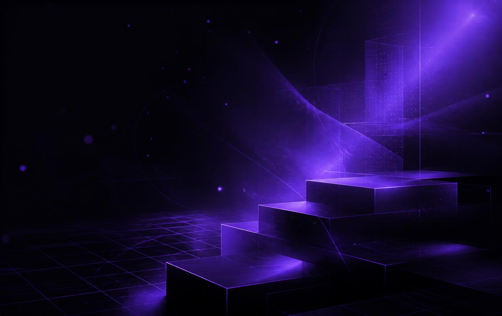 Abstract purple blueprint visual representing the AI training programme